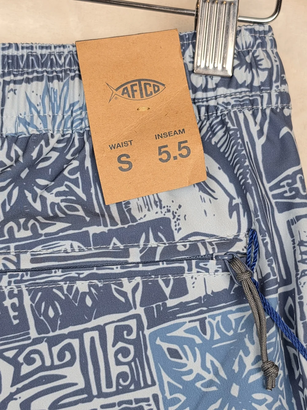 AFTCO Strike Shorts Mens S Bering Sea Print Fishing Swim Trunks NWT